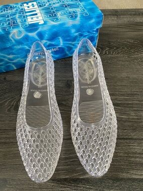 Jeffrey Campbell Clear Woven Jelly Ballet Flats - Transparent